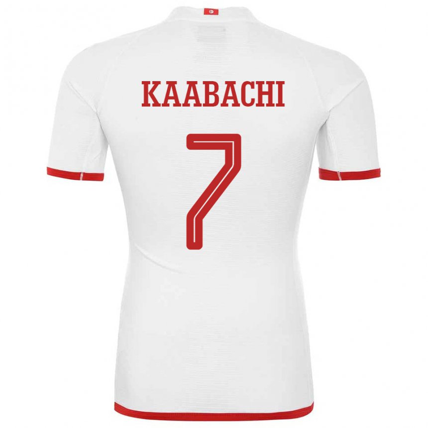 Mujer Camiseta Túnez Ella Kaabachi #7 Blanco 2ª Equipación 22-24 La Camisa Chile