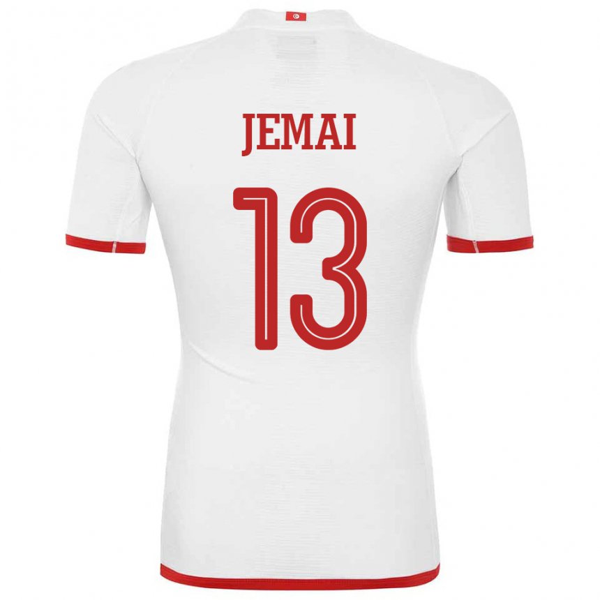 Mujer Camiseta Túnez Yasmine Jemai #13 Blanco 2ª Equipación 22-24 La Camisa Chile