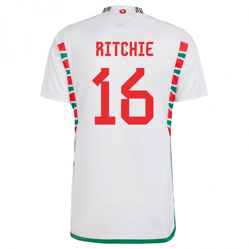 Mujer Camiseta Gales Amelia Ritchie #16 Blanco 2ª Equipación 22-24 La Camisa Chile