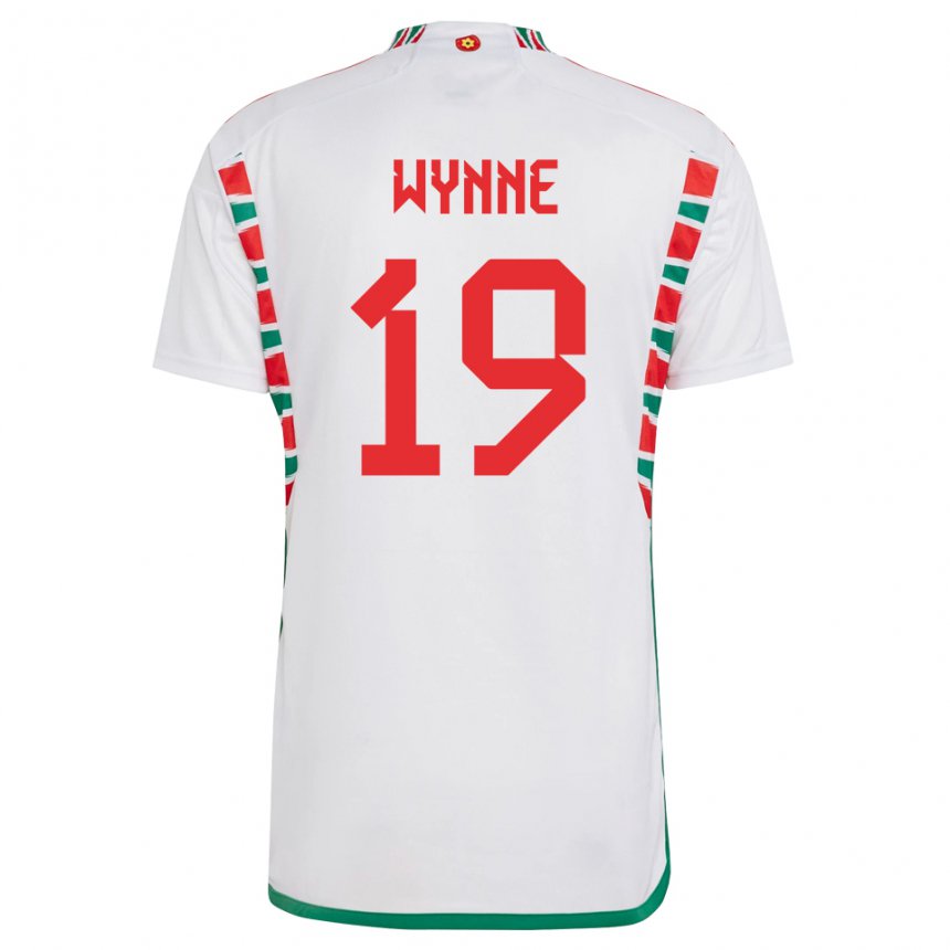 Mujer Camiseta Gales Megan Wynne #19 Blanco 2ª Equipación 22-24 La Camisa Chile