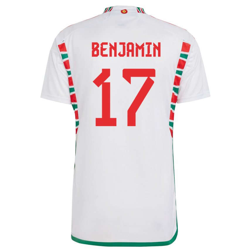 Mujer Camiseta Gales Omari Benjamin #17 Blanco 2ª Equipación 22-24 La Camisa Chile
