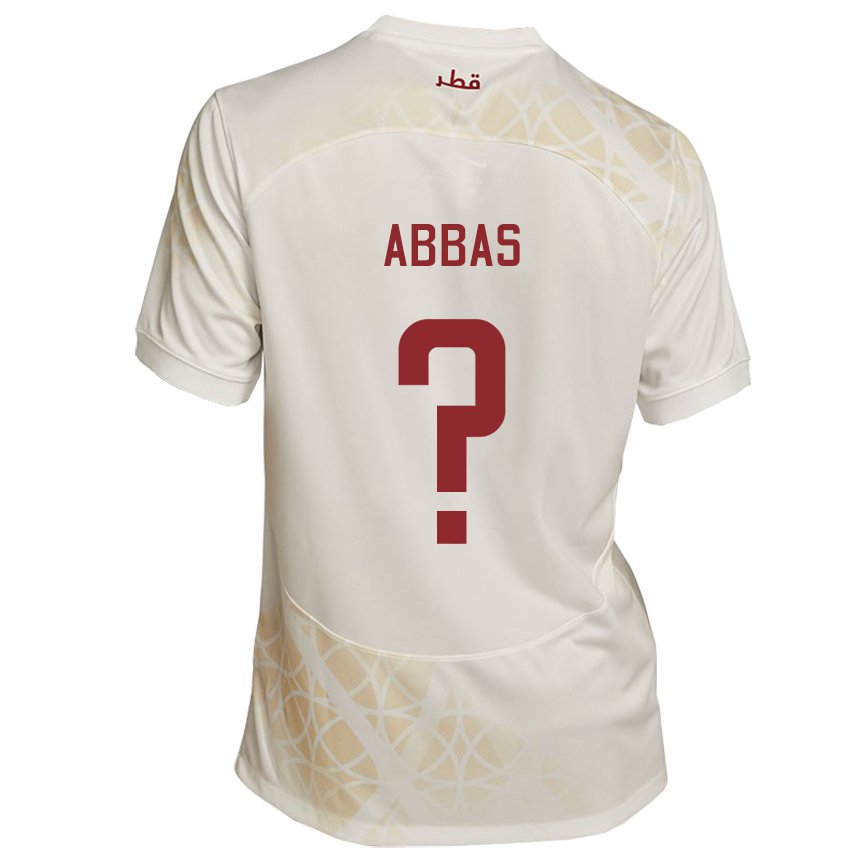 Mujer Camiseta Catar Nasser Abbas #0 Beis Dorado 2ª Equipación 22-24 La Camisa Chile