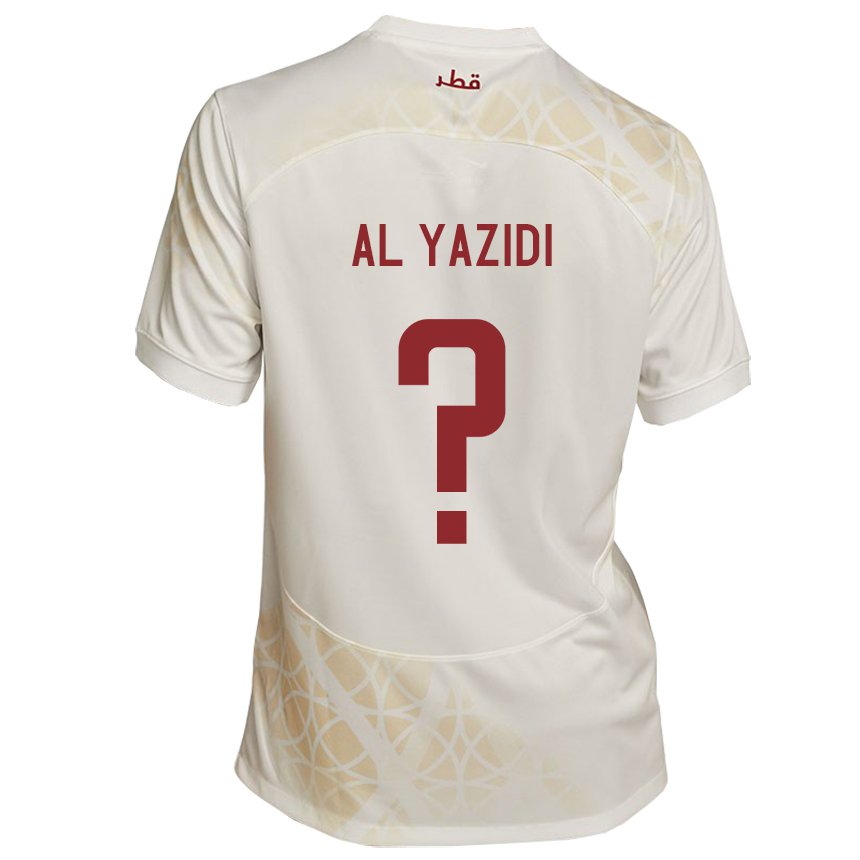 Mujer Camiseta Catar Nasser Al Yazidi #0 Beis Dorado 2ª Equipación 22-24 La Camisa Chile
