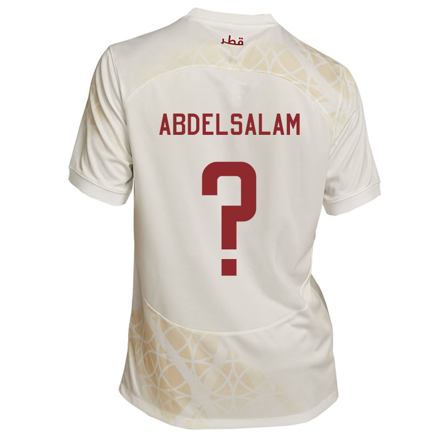 Mujer Camiseta Catar Nasser Abdelsalam #0 Beis Dorado 2ª Equipación 22-24 La Camisa Chile