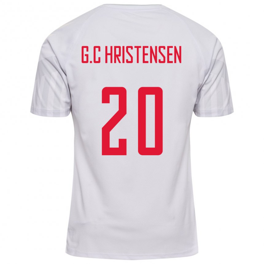Mujer Camiseta Dinamarca Gustav Christensen #20 Blanco 2ª Equipación 22-24 La Camisa Chile