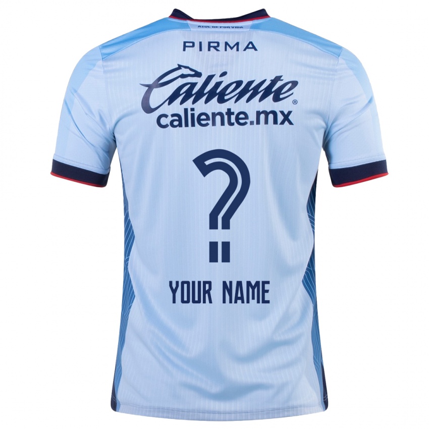 Niño Camiseta Su Nombre #0 Cielo Azul 2ª Equipación 2023/24 La Camisa Chile