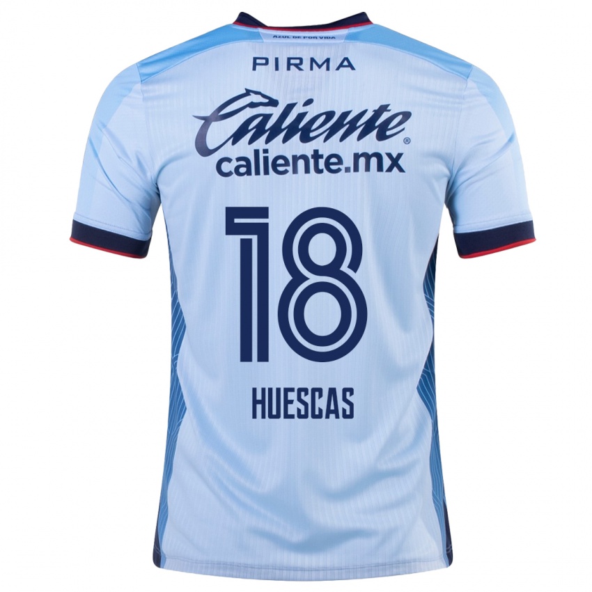 Niño Camiseta Rodrigo Huescas #18 Cielo Azul 2ª Equipación 2023/24 La Camisa Chile