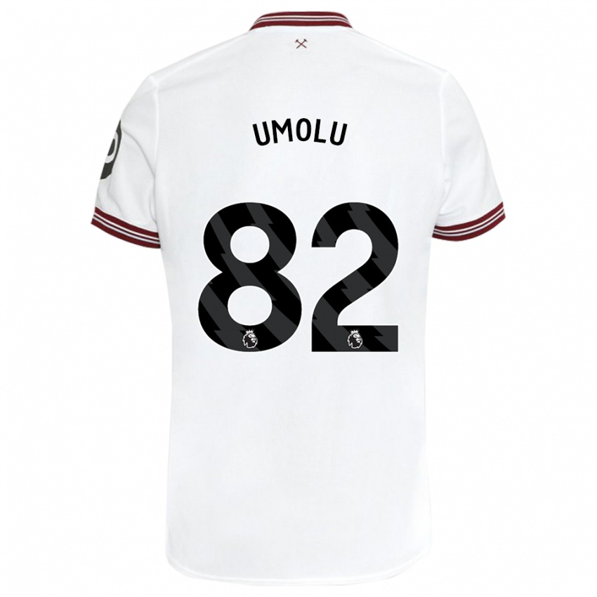 Hombre Camiseta Jemiah Umolu #82 Blanco 2ª Equipación 2023/24 La Camisa Chile