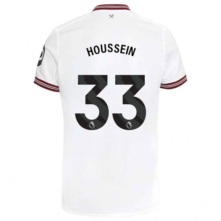 Hombre Camiseta Halle Houssein #33 Blanco 2ª Equipación 2023/24 La Camisa Chile