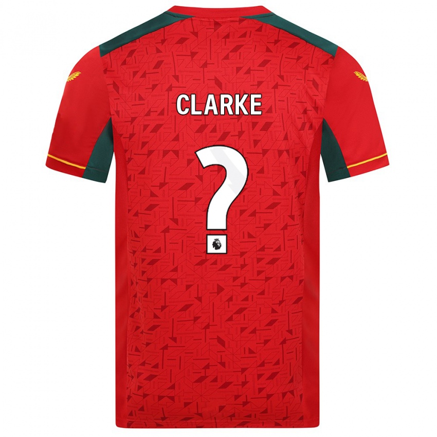 Hombre Camiseta Brayden Clarke #0 Rojo 2ª Equipación 2023/24 La Camisa Chile