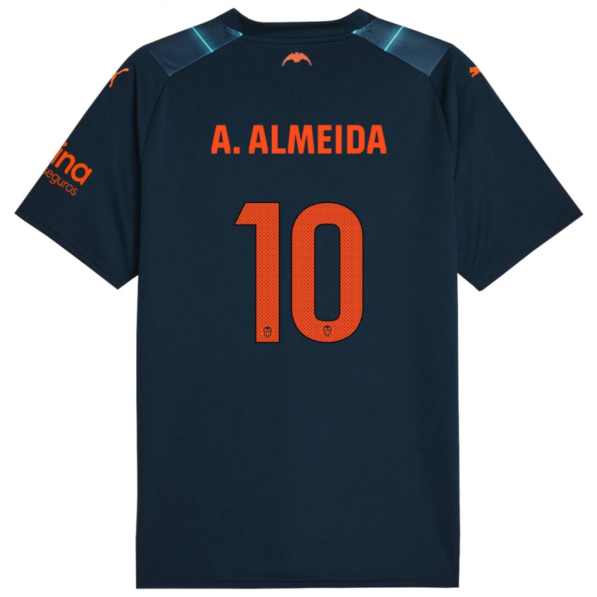 Hombre Camiseta André Almeida #10 Azul Marino 2ª Equipación 2023/24 La Camisa Chile