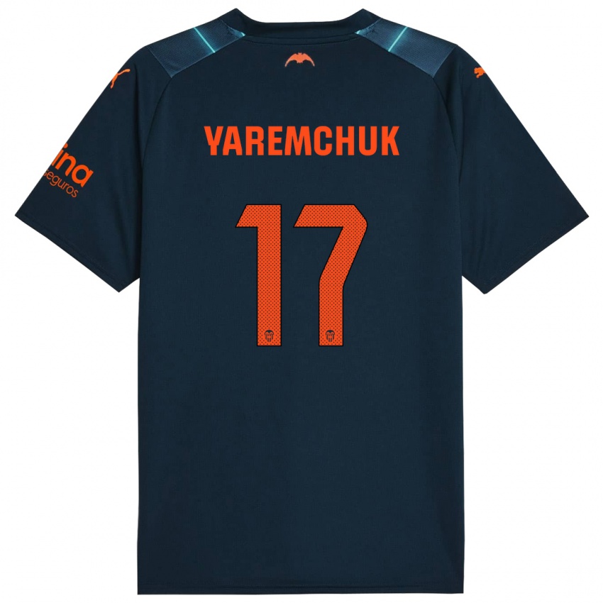 Hombre Camiseta Roman Yaremchuk #17 Azul Marino 2ª Equipación 2023/24 La Camisa Chile