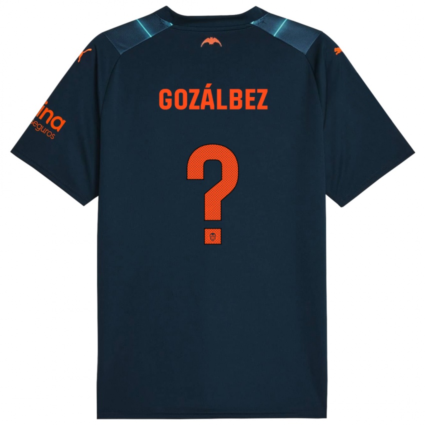 Hombre Camiseta Pablo Gozálbez #0 Azul Marino 2ª Equipación 2023/24 La Camisa Chile
