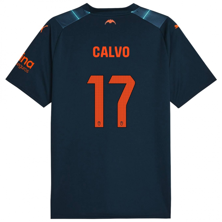 Hombre Camiseta Borja Calvo #17 Azul Marino 2ª Equipación 2023/24 La Camisa Chile