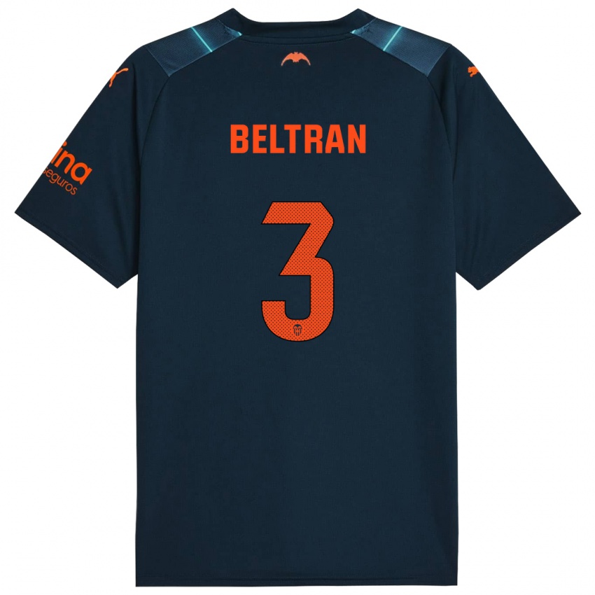 Hombre Camiseta Bea Beltran #3 Azul Marino 2ª Equipación 2023/24 La Camisa Chile