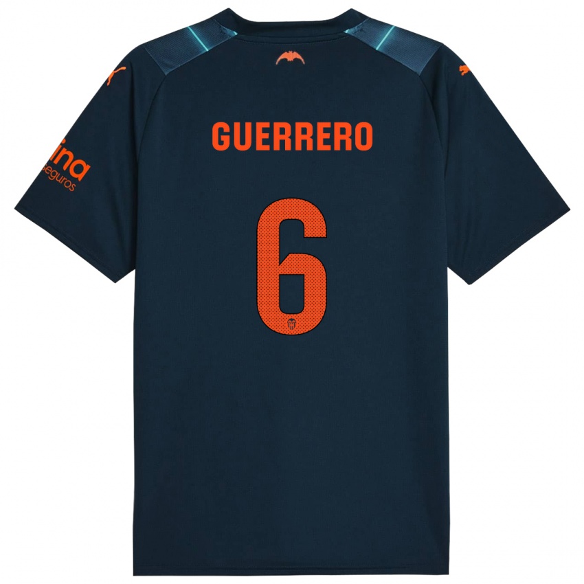 Hombre Camiseta Paula Guerrero #6 Azul Marino 2ª Equipación 2023/24 La Camisa Chile