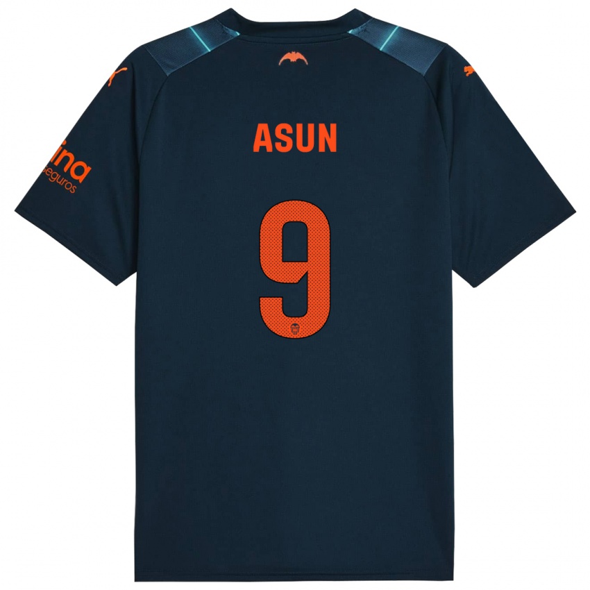 Hombre Camiseta Asun #9 Azul Marino 2ª Equipación 2023/24 La Camisa Chile