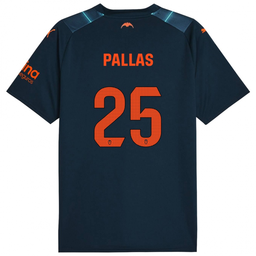 Hombre Camiseta Nerea Pallas #25 Azul Marino 2ª Equipación 2023/24 La Camisa Chile