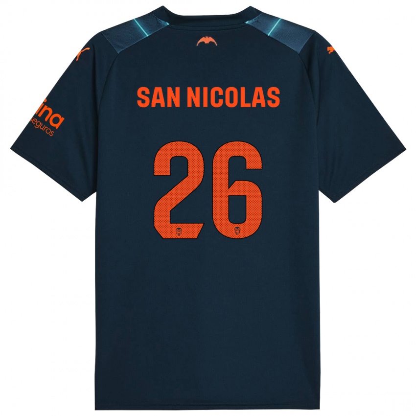 Hombre Camiseta Olga San Nicolas #26 Azul Marino 2ª Equipación 2023/24 La Camisa Chile