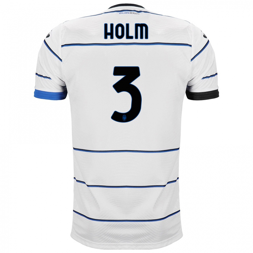 Hombre Camiseta Emil Holm #3 Blanco 2ª Equipación 2023/24 La Camisa Chile