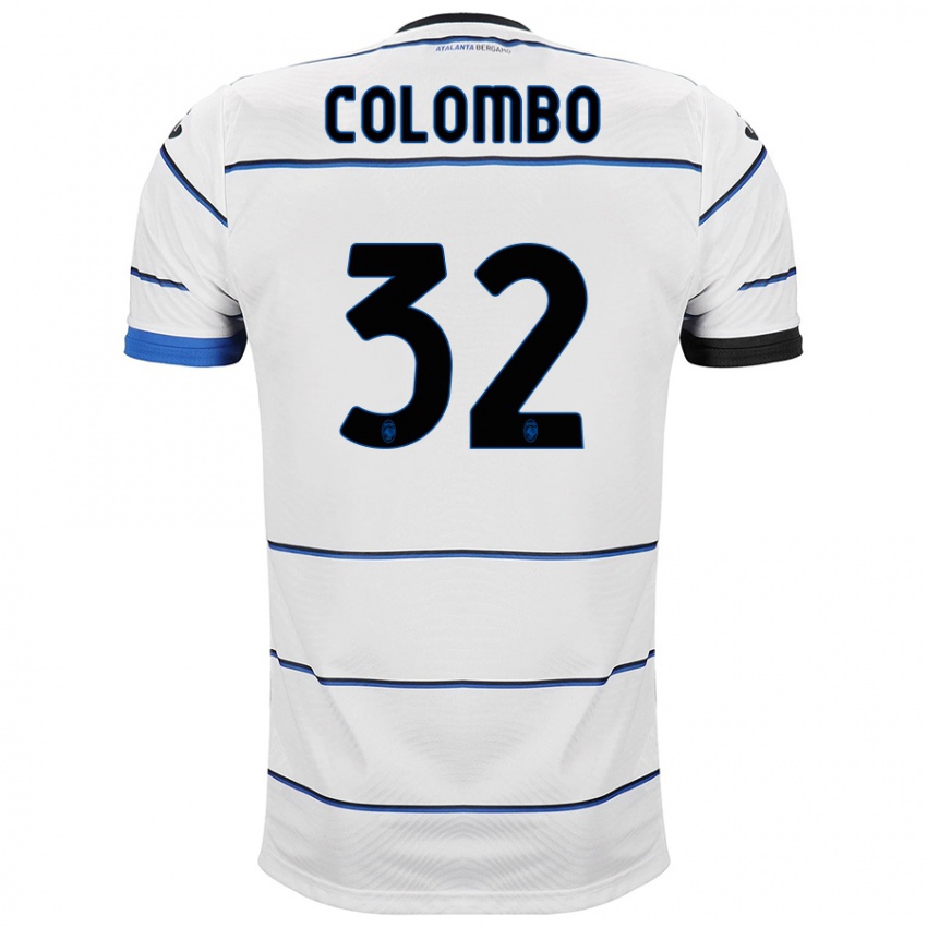 Hombre Camiseta Matteo Colombo #32 Blanco 2ª Equipación 2023/24 La Camisa Chile