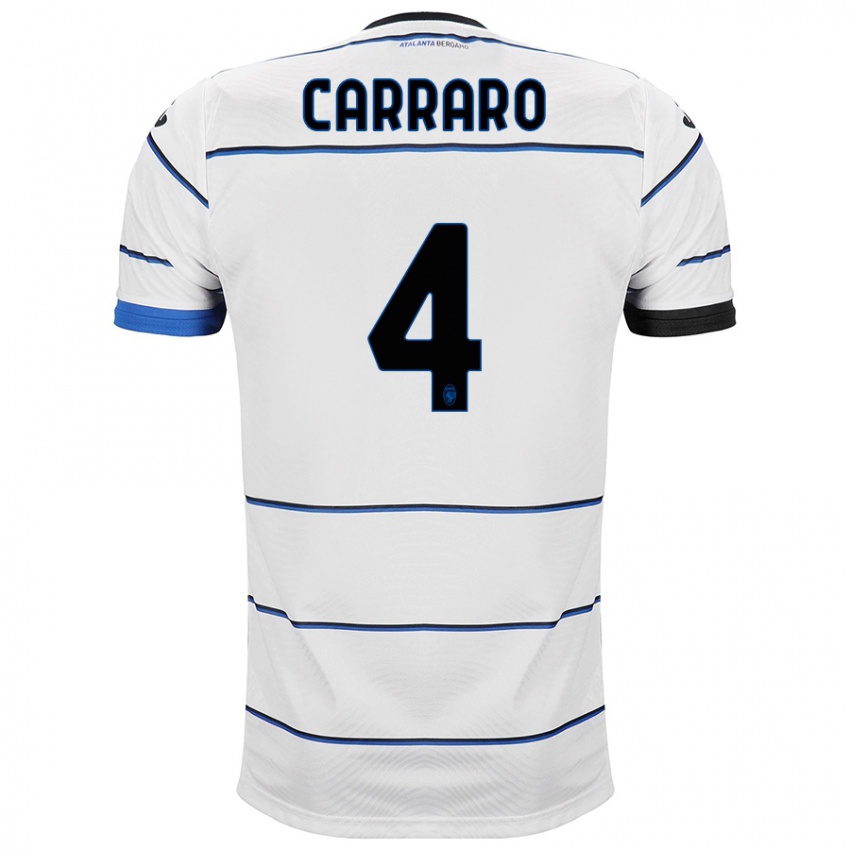 Hombre Camiseta Marco Carraro #4 Blanco 2ª Equipación 2023/24 La Camisa Chile