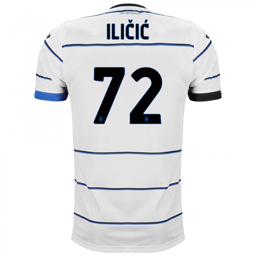 Hombre Camiseta Josip Ilicic #72 Blanco 2ª Equipación 2023/24 La Camisa Chile