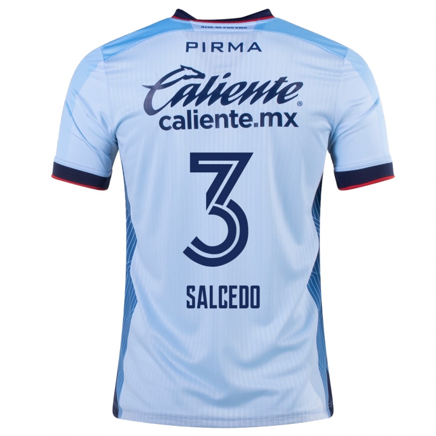 Hombre Camiseta Carlos Salcedo #3 Cielo Azul 2ª Equipación 2023/24 La Camisa Chile