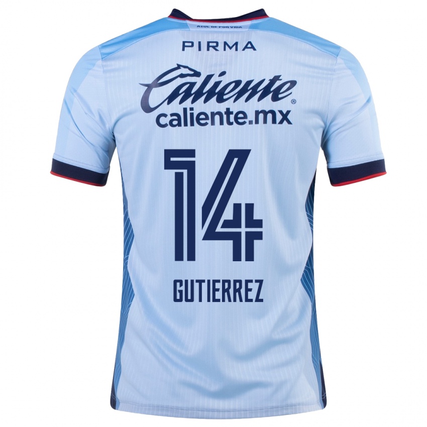 Hombre Camiseta Alexis Gutierrez #14 Cielo Azul 2ª Equipación 2023/24 La Camisa Chile