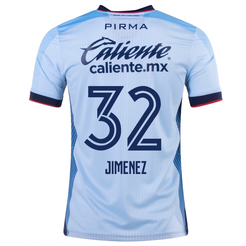 Hombre Camiseta Cristian Jimenez #32 Cielo Azul 2ª Equipación 2023/24 La Camisa Chile