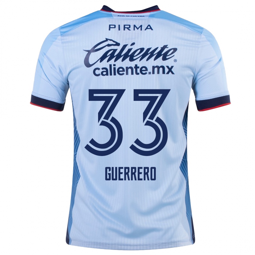 Hombre Camiseta Rafael Guerrero #33 Cielo Azul 2ª Equipación 2023/24 La Camisa Chile