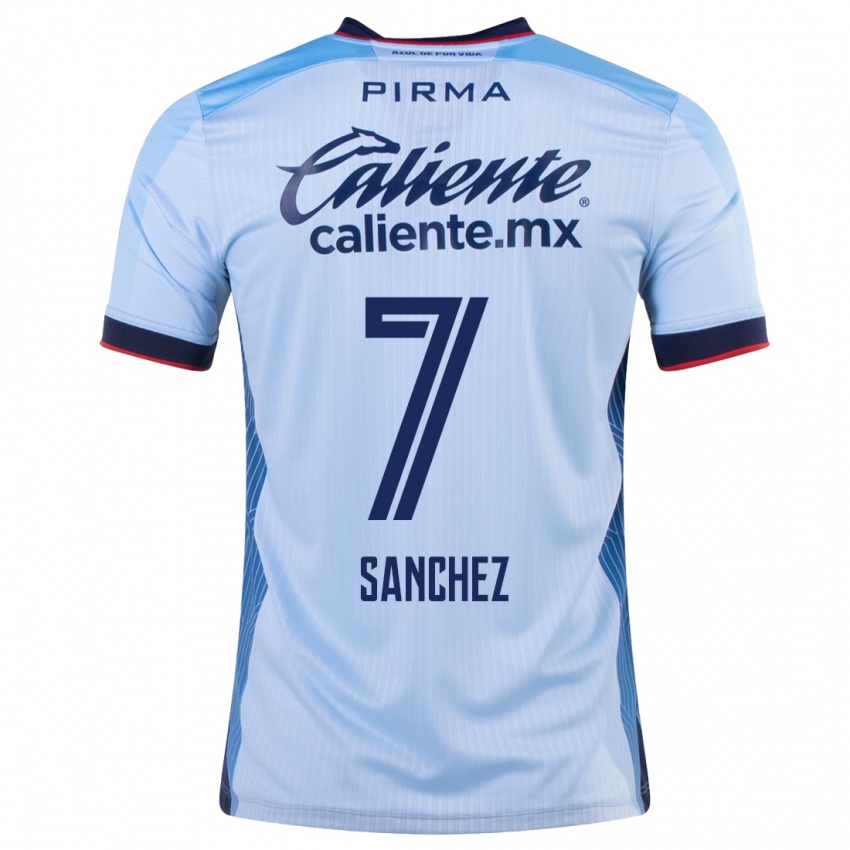 Hombre Camiseta Andrea Sanchez #7 Cielo Azul 2ª Equipación 2023/24 La Camisa Chile