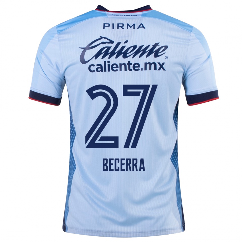 Hombre Camiseta Ana Becerra #27 Cielo Azul 2ª Equipación 2023/24 La Camisa Chile