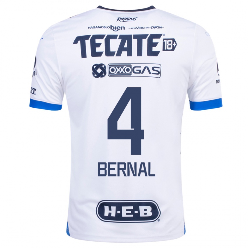 Hombre Camiseta Rebeca Bernal #4 Blanco 2ª Equipación 2023/24 La Camisa Chile