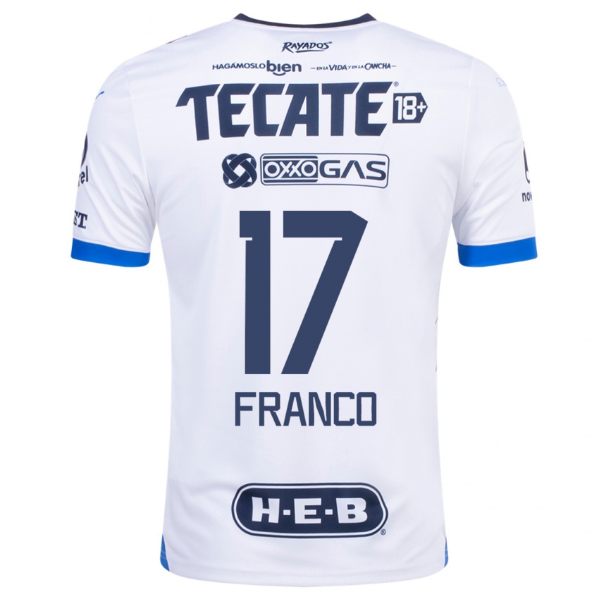 Hombre Camiseta Yamile Franco #17 Blanco 2ª Equipación 2023/24 La Camisa Chile