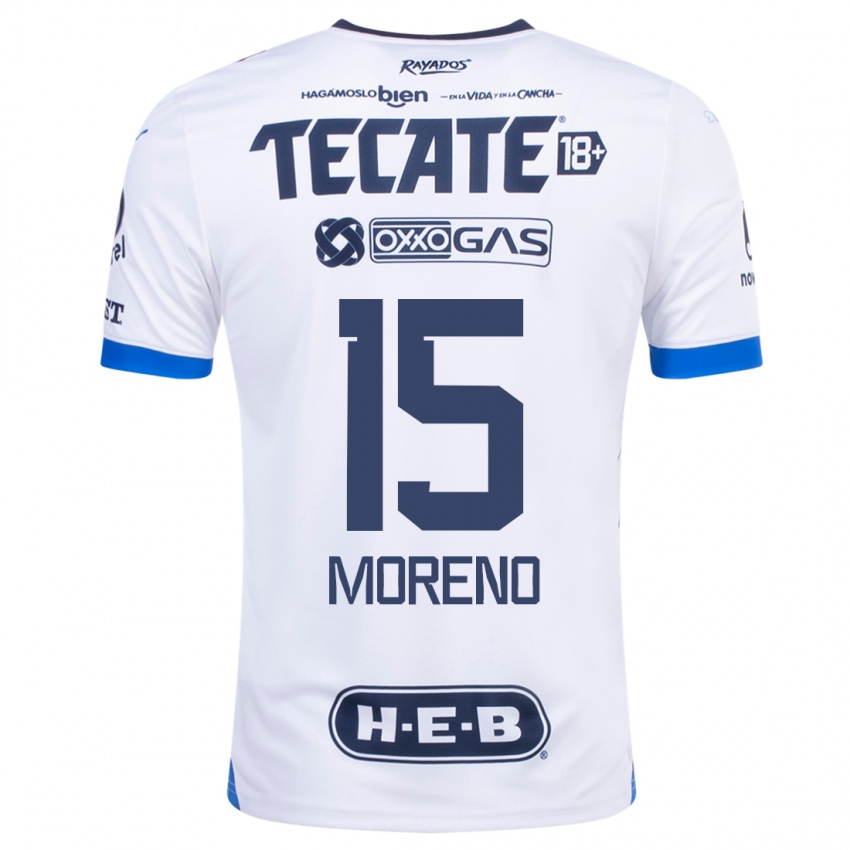 Mujer Camiseta Hector Moreno #15 Blanco 2ª Equipación 2023/24 La Camisa Chile