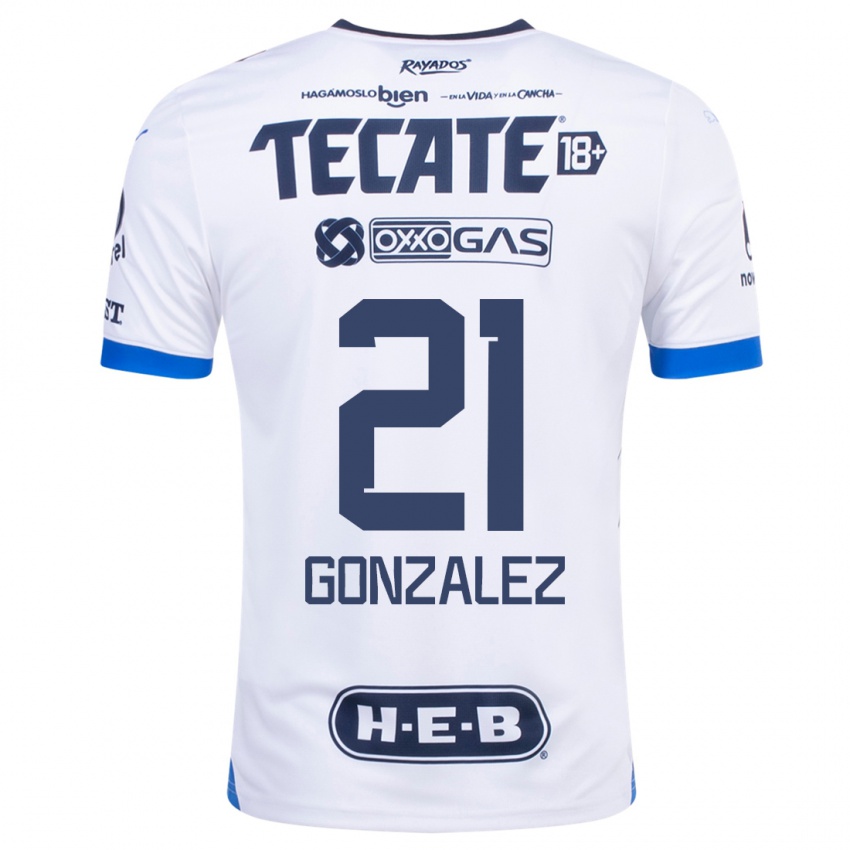 Mujer Camiseta Arturo Gonzalez #21 Blanco 2ª Equipación 2023/24 La Camisa Chile