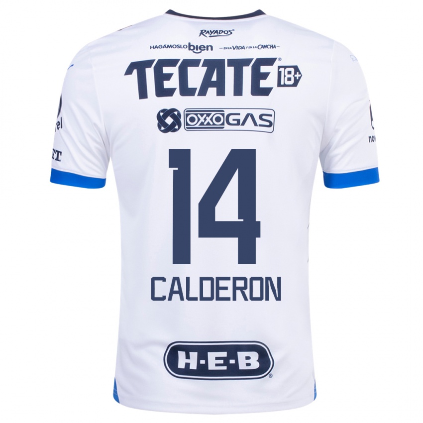 Mujer Camiseta Alejandra Calderon #14 Blanco 2ª Equipación 2023/24 La Camisa Chile