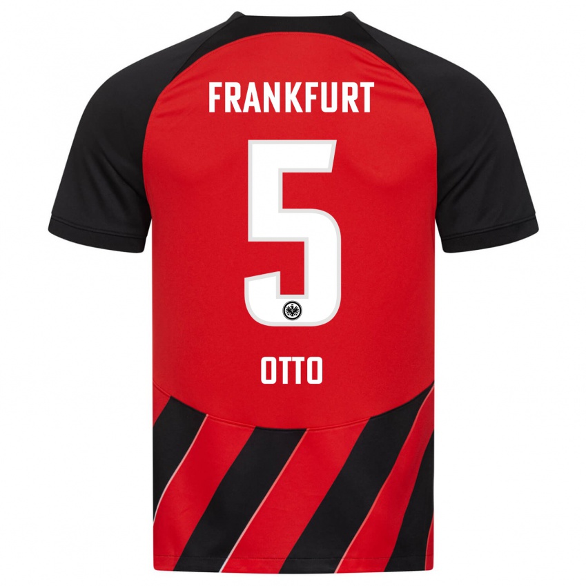 Niño Camiseta Fynn Otto #5 Negro Rojo 1ª Equipación 2023/24 La Camisa Chile