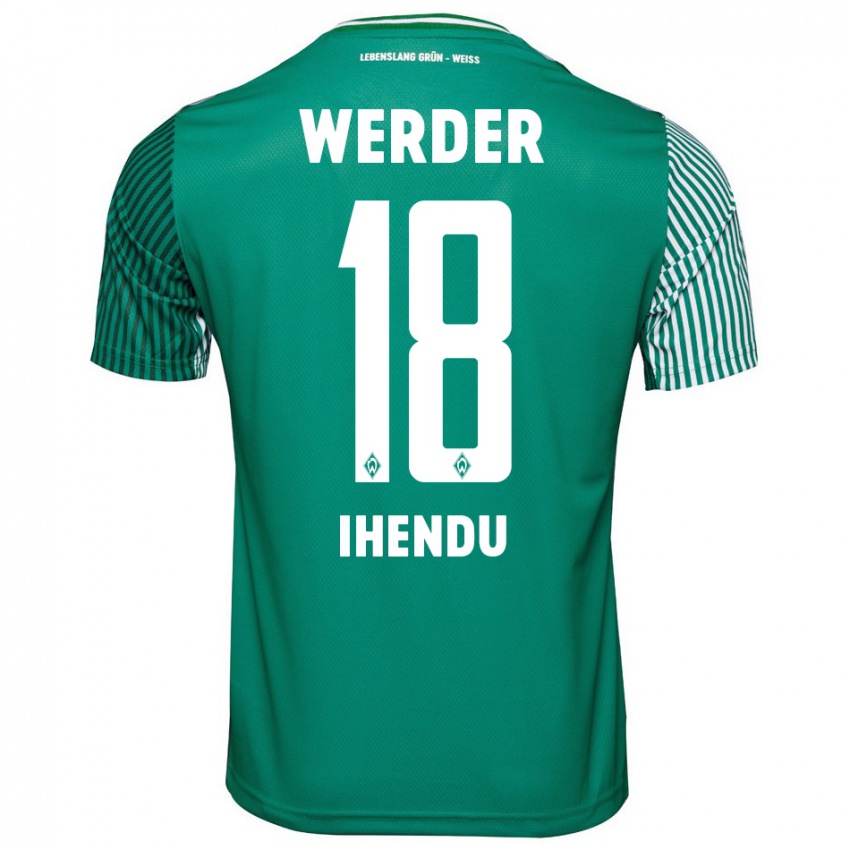 Niño Camiseta Daniel Ihendu #18 Verde 1ª Equipación 2023/24 La Camisa Chile