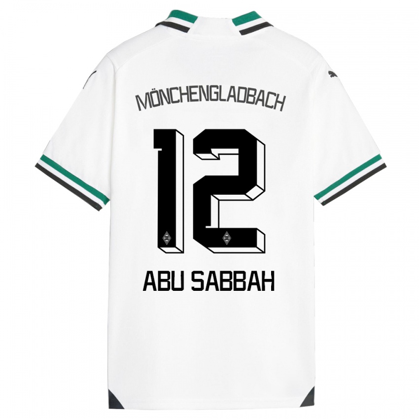 Niño Camiseta Sarah Abu Sabbah #12 Blanco Verde 1ª Equipación 2023/24 La Camisa Chile