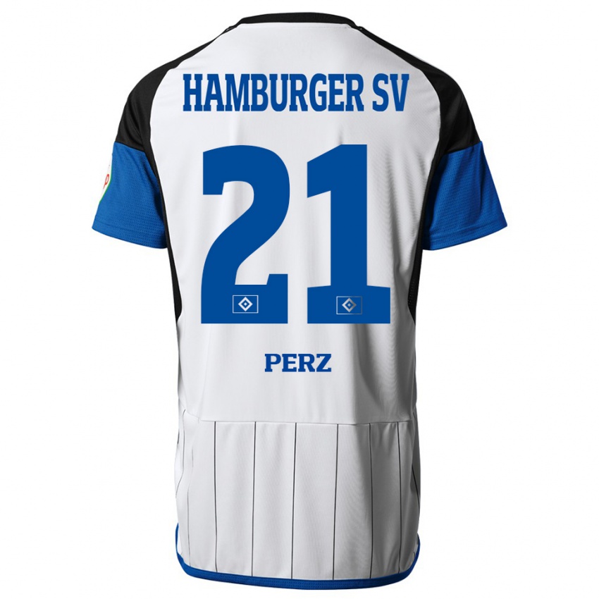 Niño Camiseta Marcel Perz #21 Blanco 1ª Equipación 2023/24 La Camisa Chile