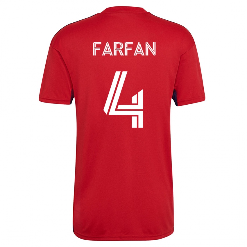 Niño Camiseta Marco Farfán #4 Rojo 1ª Equipación 2023/24 La Camisa Chile