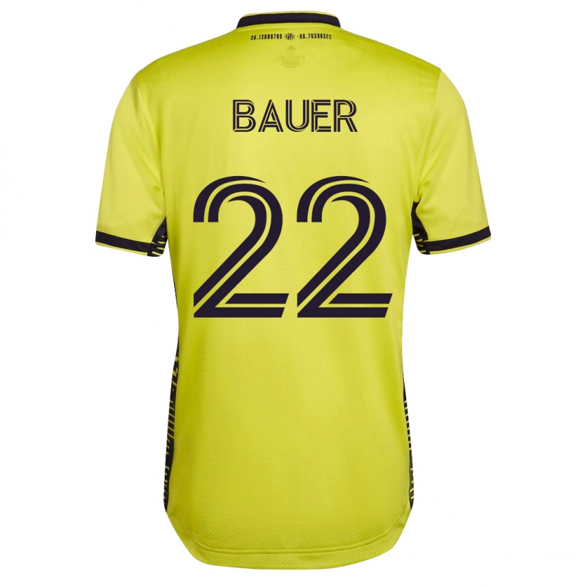 Niño Camiseta Josh Bauer #22 Amarillo 1ª Equipación 2023/24 La Camisa Chile