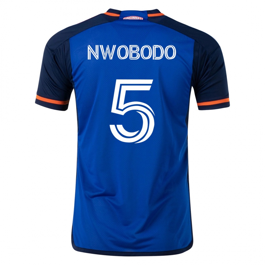 Niño Camiseta Obinna Nwobodo #5 Azul 1ª Equipación 2023/24 La Camisa Chile