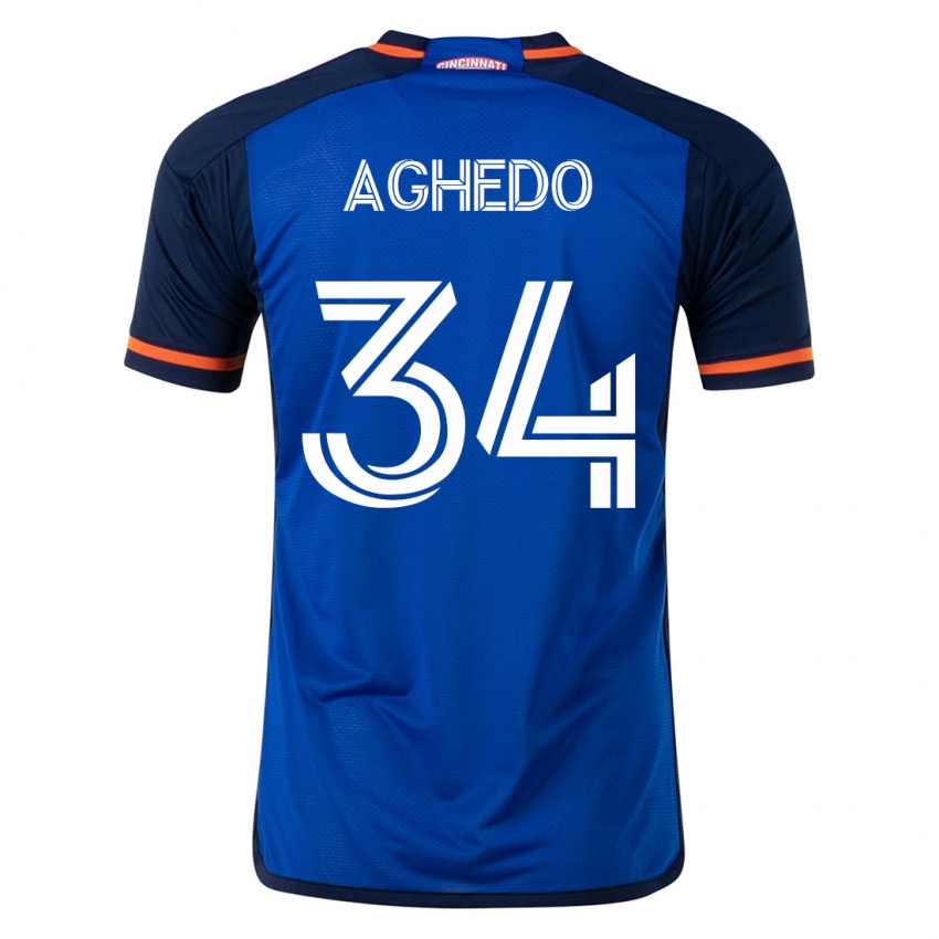Niño Camiseta London Aghedo #34 Azul 1ª Equipación 2023/24 La Camisa Chile