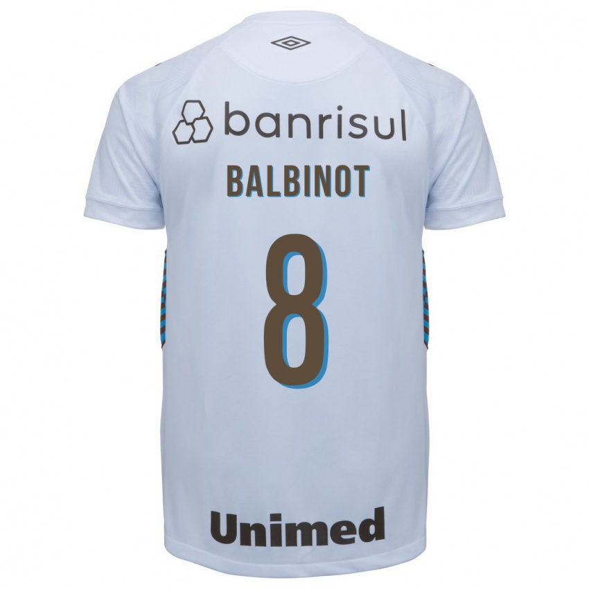 Niño Camiseta Manu Balbinot #8 Blanco 2ª Equipación 2023/24 La Camisa Chile