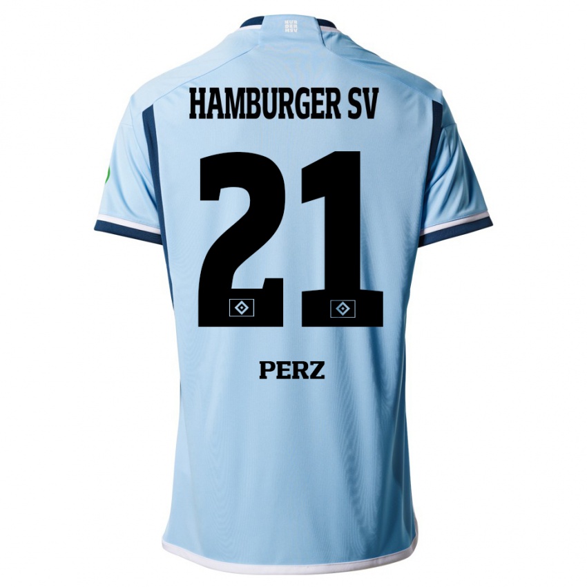 Niño Camiseta Marcel Perz #21 Azul 2ª Equipación 2023/24 La Camisa Chile