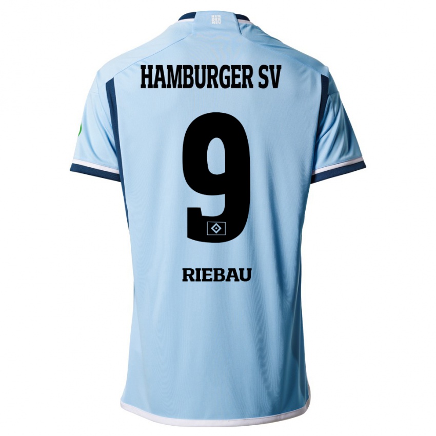 Niño Camiseta Henry Riebau #9 Azul 2ª Equipación 2023/24 La Camisa Chile