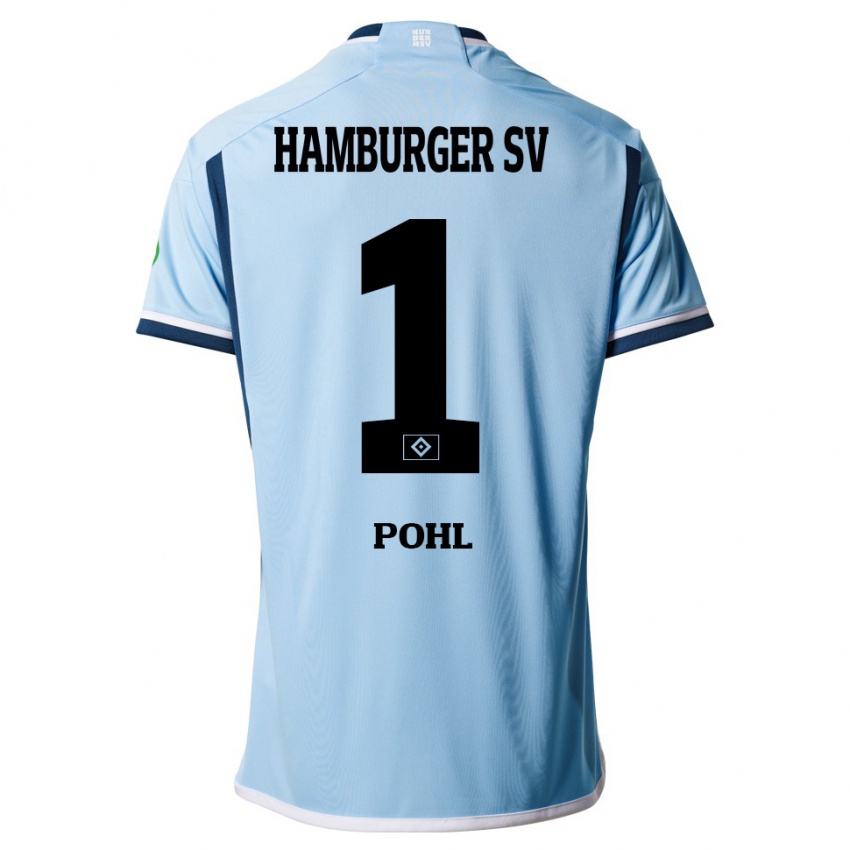 Niño Camiseta Christina Pohl #1 Azul 2ª Equipación 2023/24 La Camisa Chile